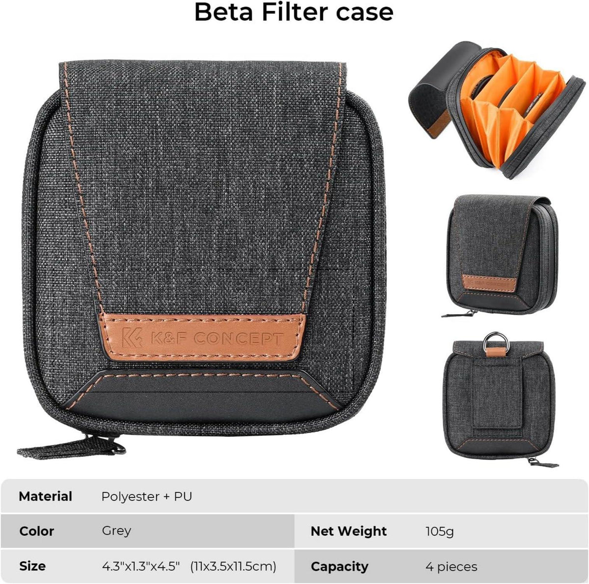 4 Stück Kamera Filter Taschen 4-in-1 95mm Objektivfilter Aufbewahrung