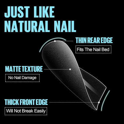 510 Ballerina Nagelspitzen – Ultra Kurze Coffin Nails für DIY Nail Art