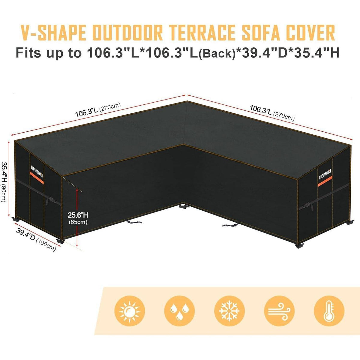 L-Form Sofa Abdeckung Outdoor – Wasserdicht & Winterfest