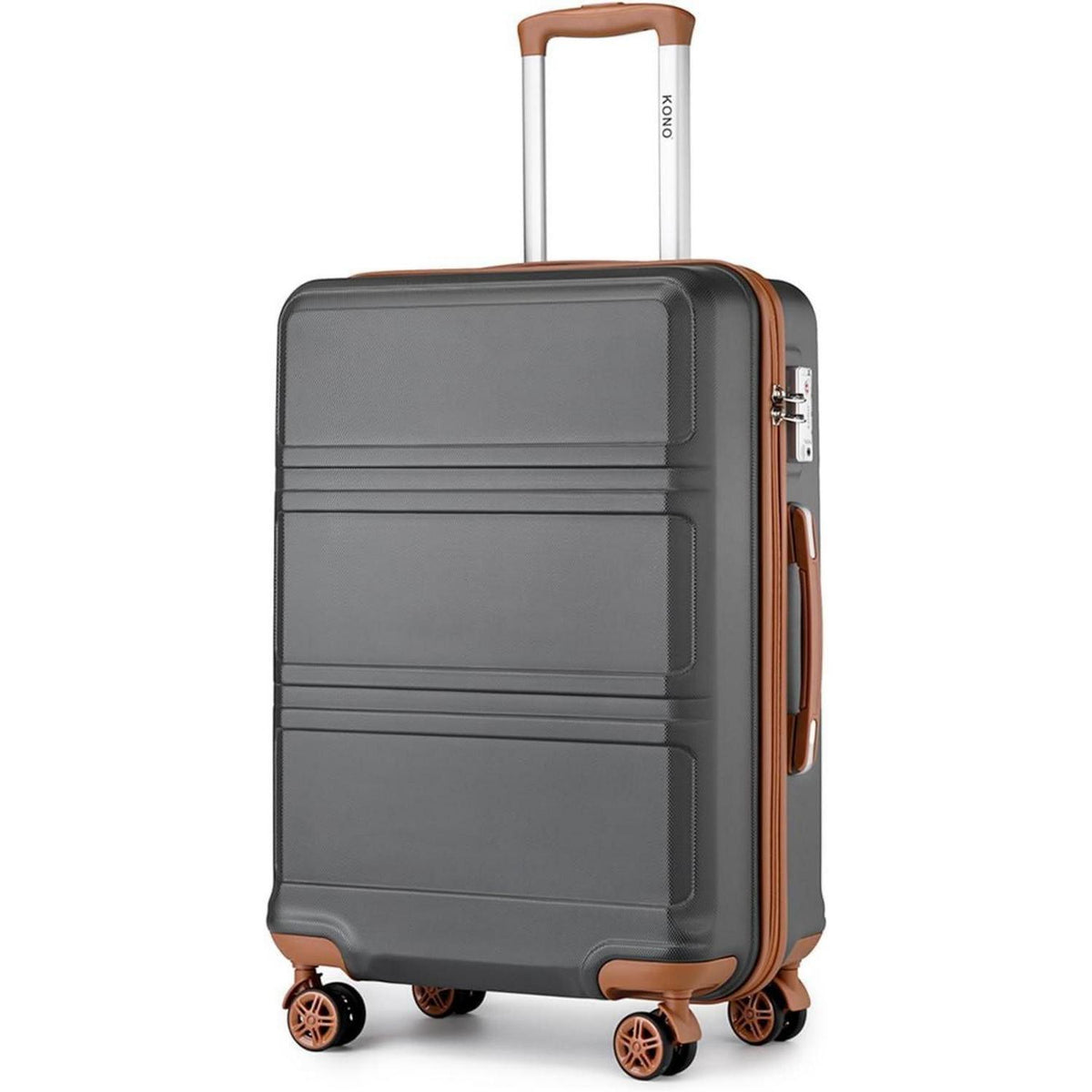 Hartschalenkoffer L (65cm) Grau/Braun mit TSA Schloss