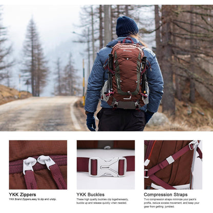 40L Wanderrucksack Granatrot - Trekking, Camping, Reisen