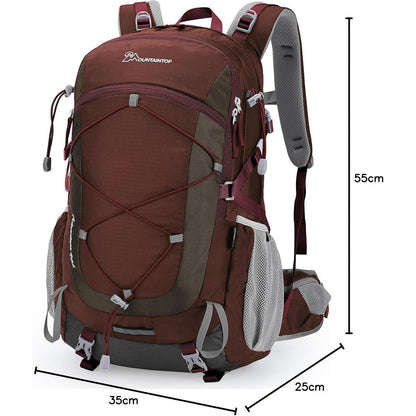 40L Wanderrucksack Granatrot - Trekking, Camping, Reisen
