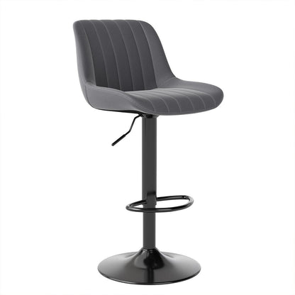 Drehbarer Barhocker mit Lehne, Höhenverstellbar, Dunkelgrau