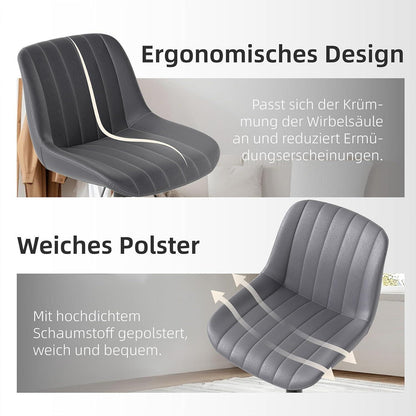 Drehbarer Barhocker mit Lehne, Höhenverstellbar, Dunkelgrau