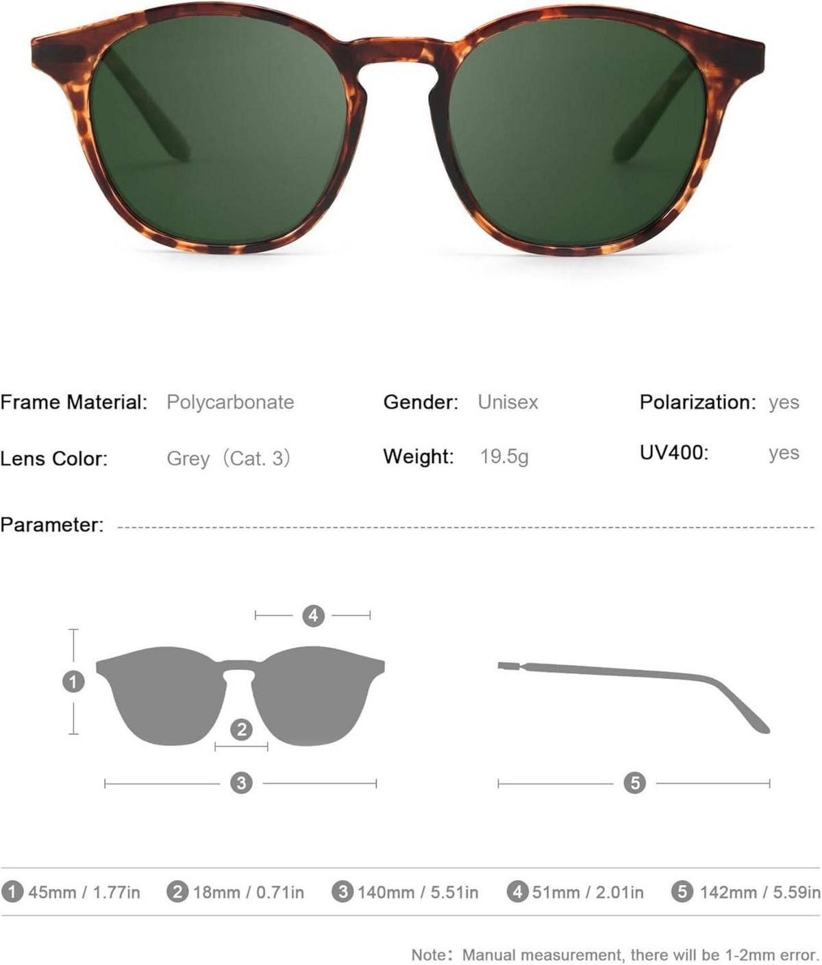 Polarisierte Retro Vintage Runde Herrensonnenbrille UV400 Sportbrille