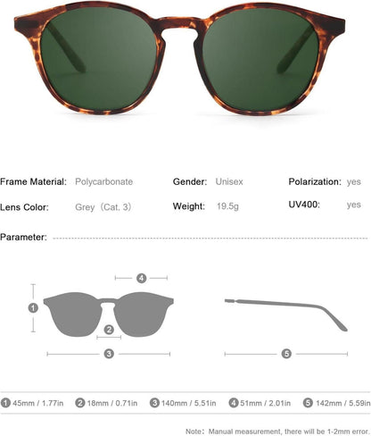 Polarisierte Retro Vintage Runde Herrensonnenbrille UV400 Sportbrille