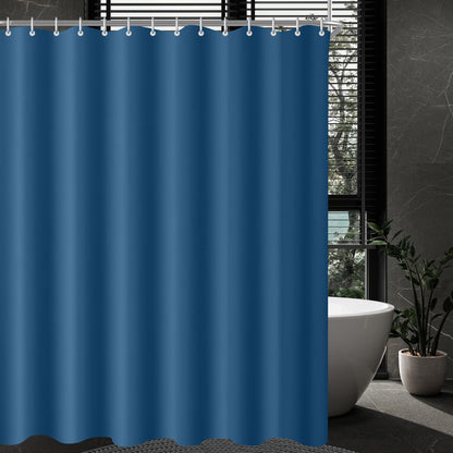 Duschvorhang Dunkelblau 120x180 cm Beschwerter Saum Wasserabweisend