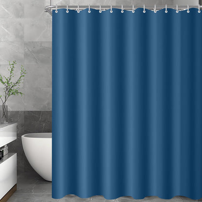 Duschvorhang Dunkelblau 120x180 cm Beschwerter Saum Wasserabweisend