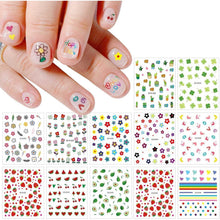 Nagelsticker für Kinder – Regenbogen Blumen Frucht Design