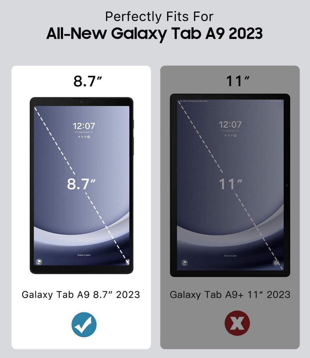 TiMOVO Samsung Galaxy Tab A9 8,7 Hülle 2023 Marineblau