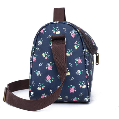 Isolierte Lunchtasche Blumenmuster, 6L Dunkelblau