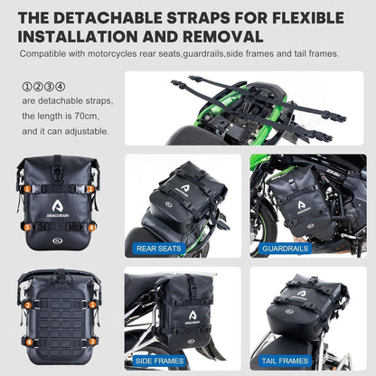 Motorrad Seitentasche 8L Wasserdicht TPU Schwarz