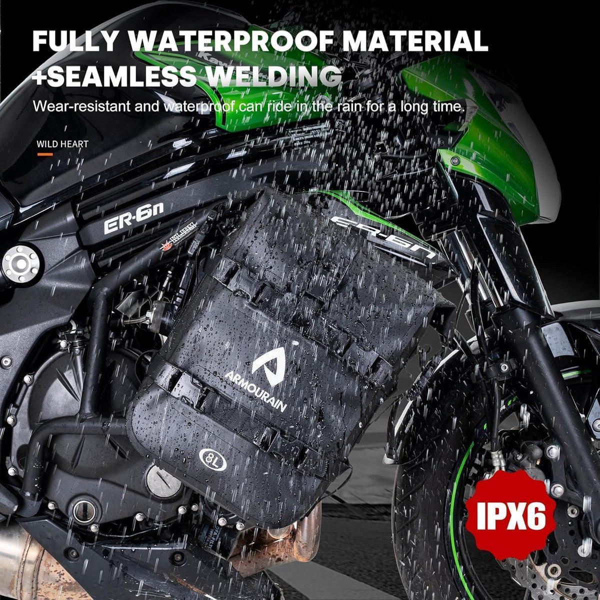 Motorrad Seitentasche 8L Wasserdicht TPU Schwarz