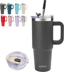 40oz Tumbler mit Griff, Vakuumisolierung, Strohhalm & Deckel