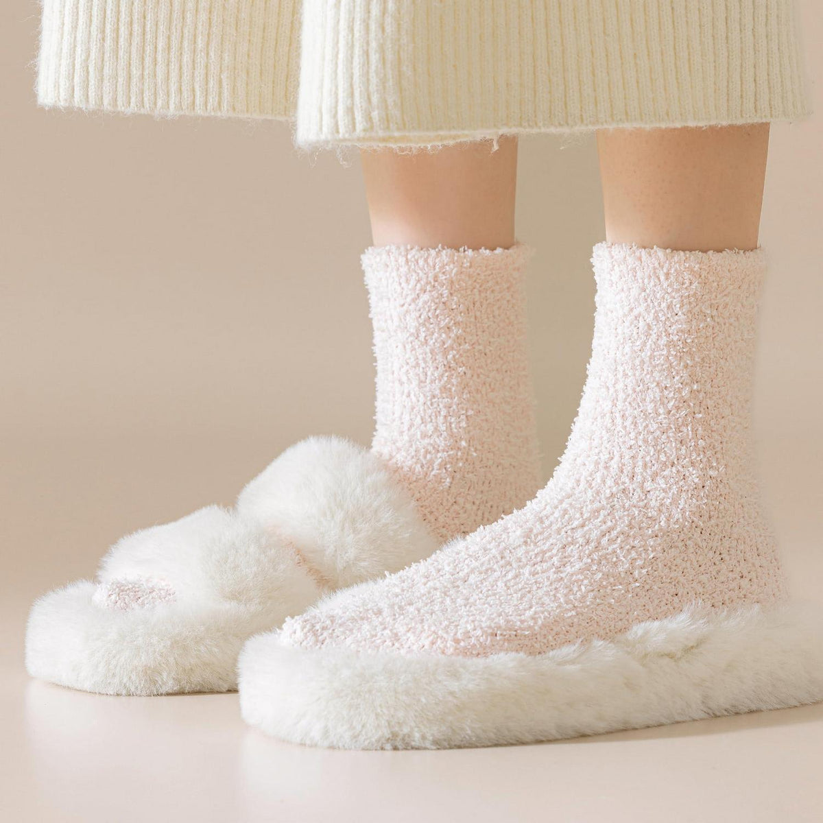 Flauschige Kuschelsocken Damen - 5 Paar Warme Wintersocken