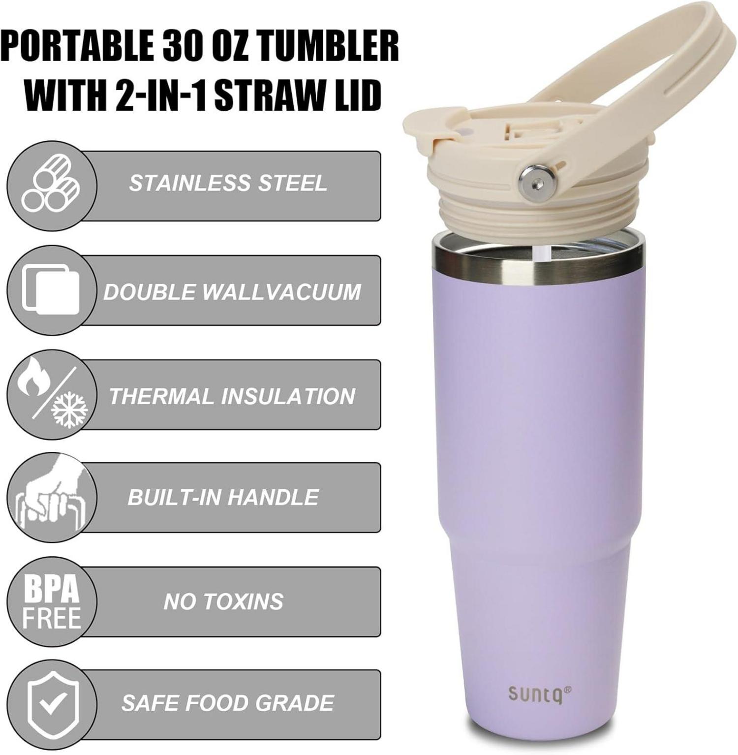 30oz Isolierter Edelstahl Tumbler mit Griff und Flip Stroh