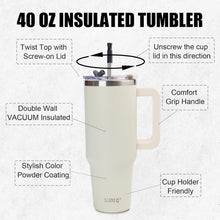 40oz Edelstahl Tumbler mit Griff und Strohhalm, doppelwandig