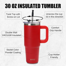 30oz Tumbler mit Griff, Vakuum-Isolierte Wasserflasche - Rot