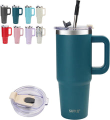 Doppelwandige Edelstahl Tumbler mit Griff und Strohhalm