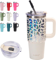 30oz Doppelwandiger Edelstahl Tumbler mit Griff und Stroh