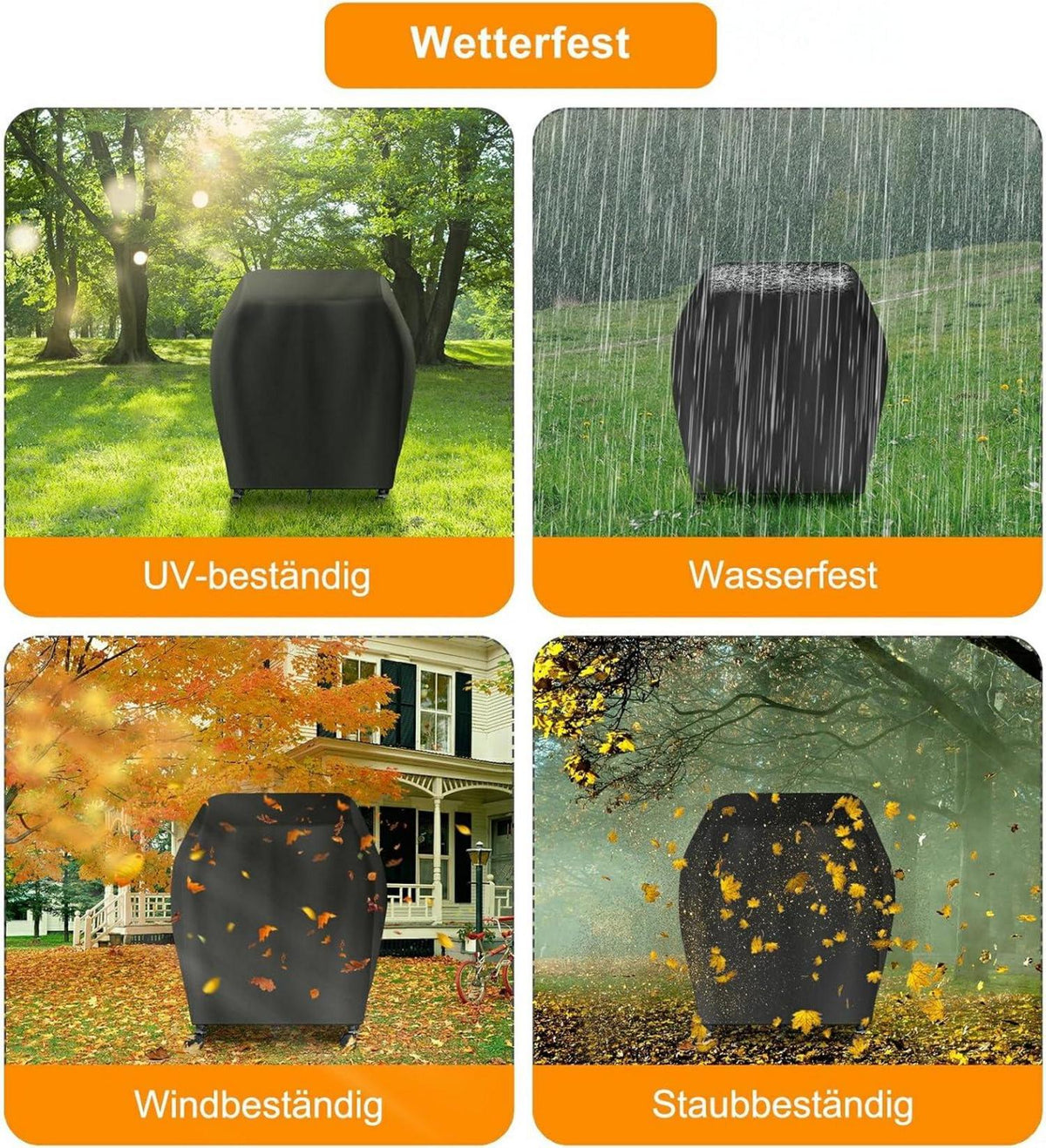 Gasgrill Abdeckhaube für Enders Chicago 3/Chicago 3R Turbo/Brooklyn Next 3, 500D Oxford, Wasserdicht, Wetterfest, Grillschutzhülle
