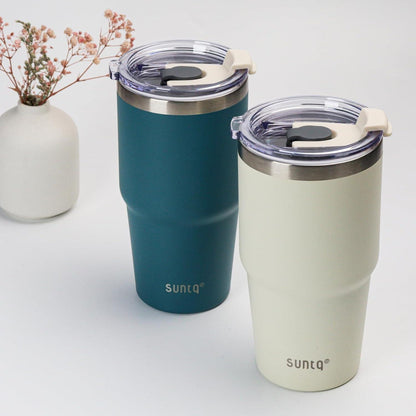 Isolierter Tumbler 20oz mit Stroh und Deckel, Edelstahl, für heiße und
