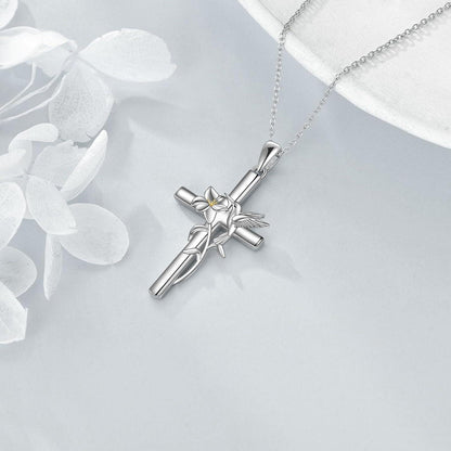 VONALA Sterling Silber Kolibri Kreuz Halskette für Frauen