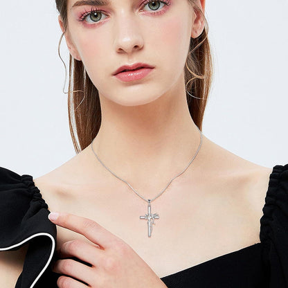 Hummingbird Kreuz Halskette Sterling Silber Anhänger Mädchen Geschenk