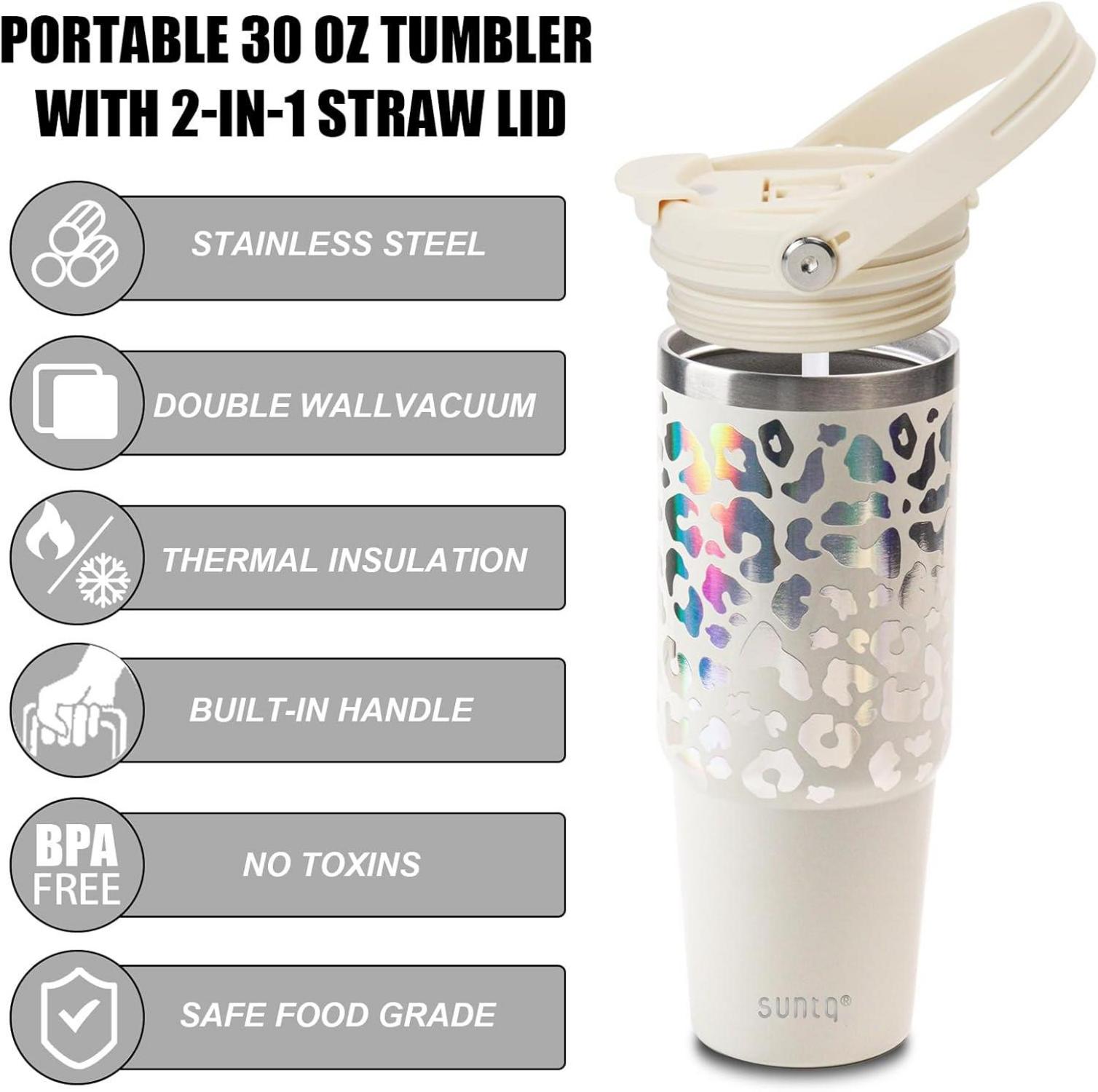 30oz Tumbler mit Griff, Flip Stroh und auslaufsicherem