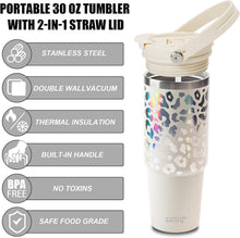 30oz Tumbler mit Griff, Flip Stroh und auslaufsicherem