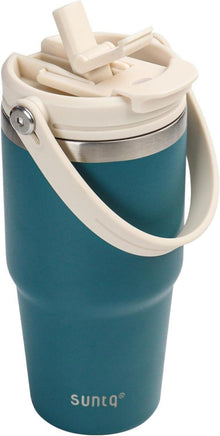 Isolierter Tumbler mit Griff und Flip-Stroh 20oz Blau