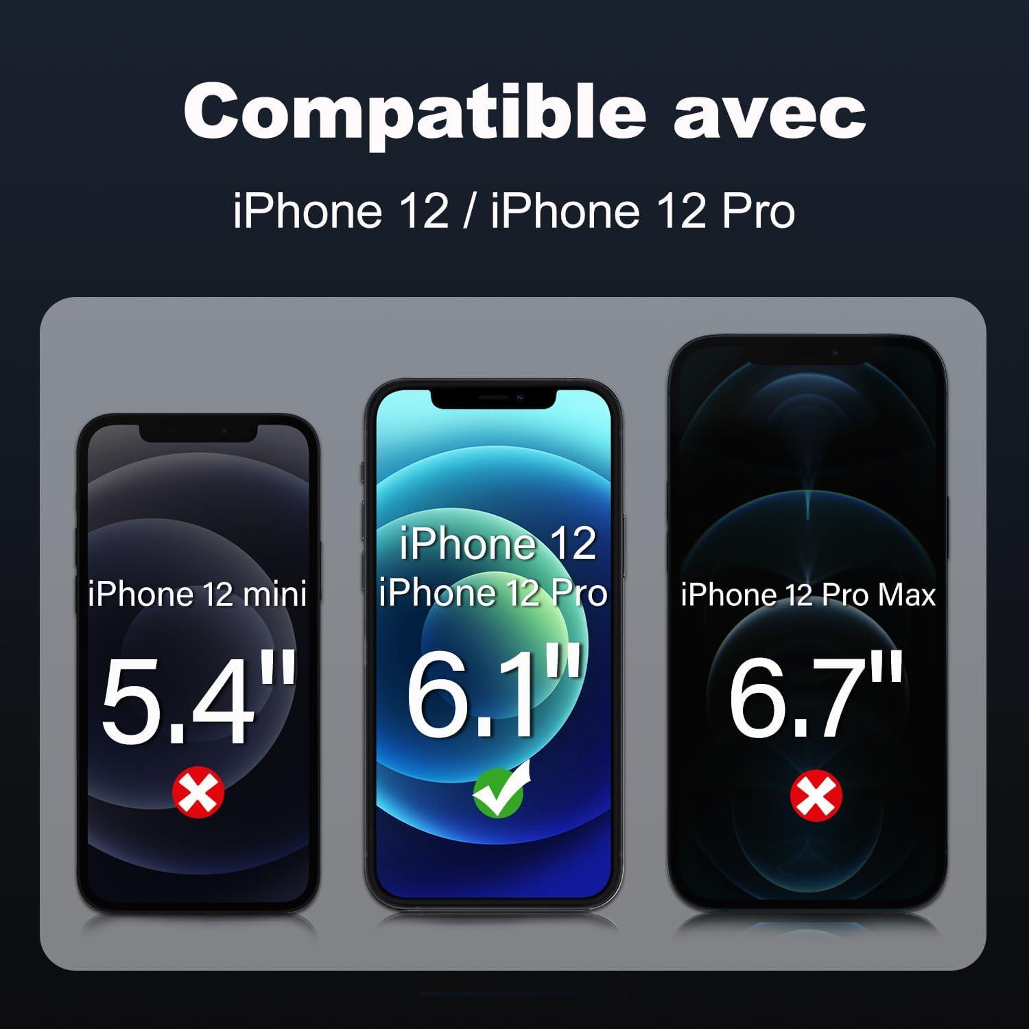 Panzerglas Schutzfolie iPhone 12/12 Pro 6,1 Zoll 9H Härte