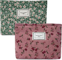 Kosmetiktasche Cord Blumenmuster Organizer