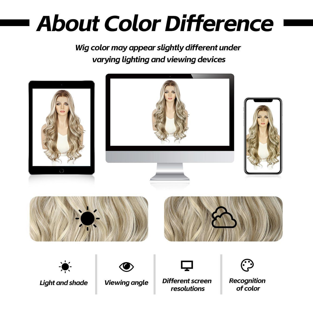 Blond Lockenperücke mit Spitze vorne – Synthetisch, 26 Zoll