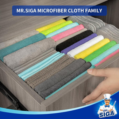 Mikrofaser Reinigungstuch 12er Set Grün 32x32cm streifenfreie Allzweck