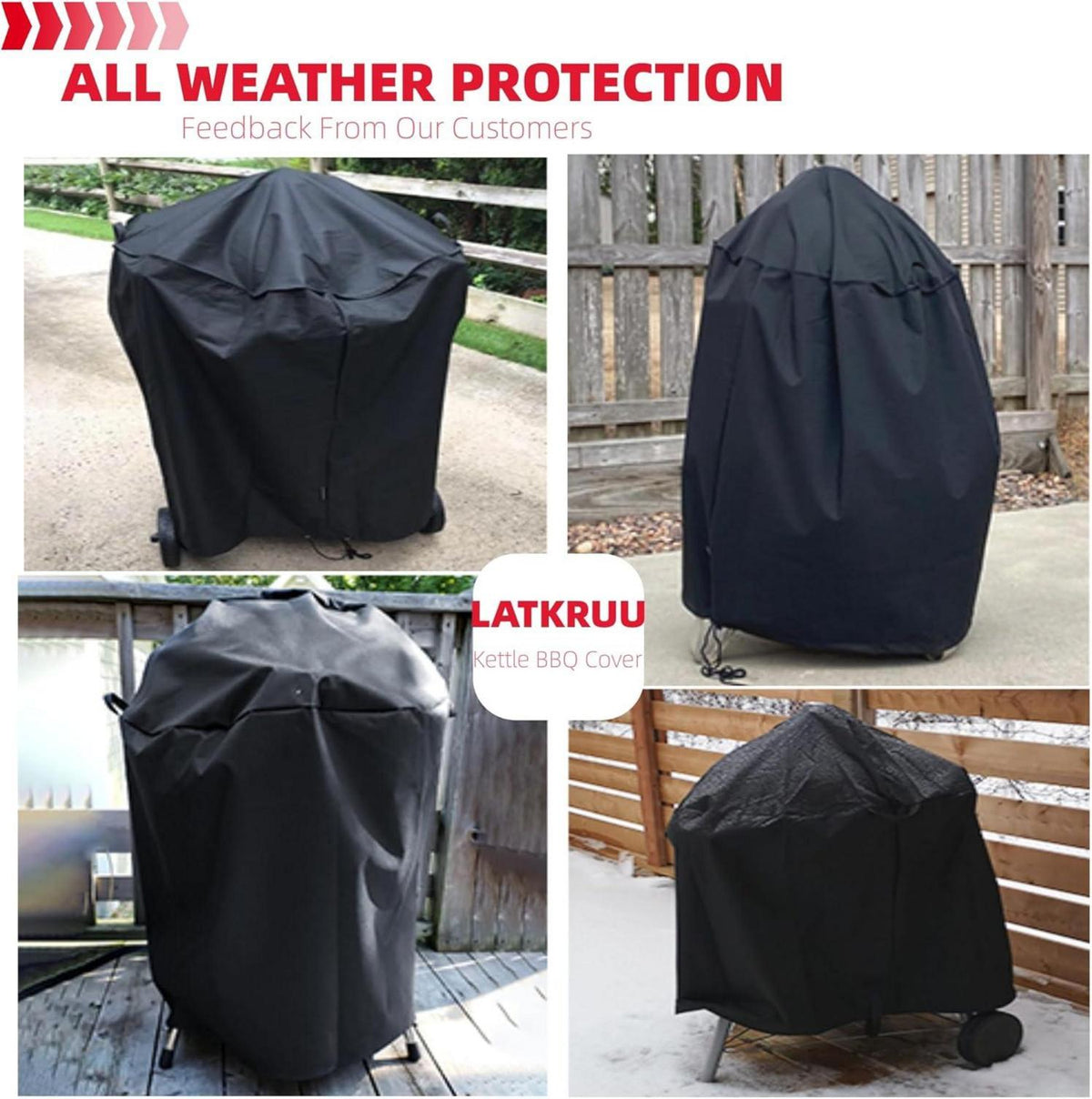 BBQ Grill Cover Waterproof Protection Rip-Proof Ø71x68cm