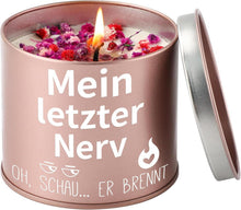 Geschenkidee: Lustige Kerze aus Metall mit Spruch