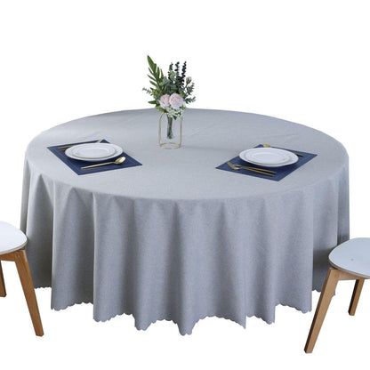 Runde Baumwoll-Leinen Tischdecke wasserabweisend, Ø 280 cm, Hellgrau