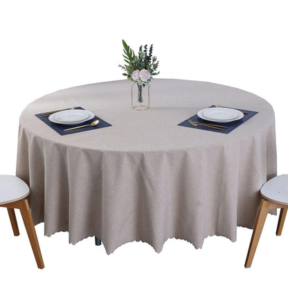 Runde Baumwoll-Leinen Tischdecke wasserabweisend, 260 cm Durchmesser