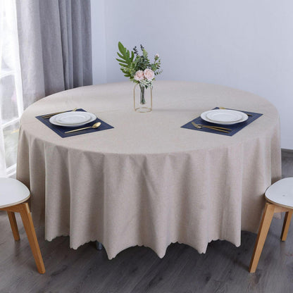 Runde Baumwoll-Leinen Tischdecke wasserabweisend, 280 cm Durchmesser