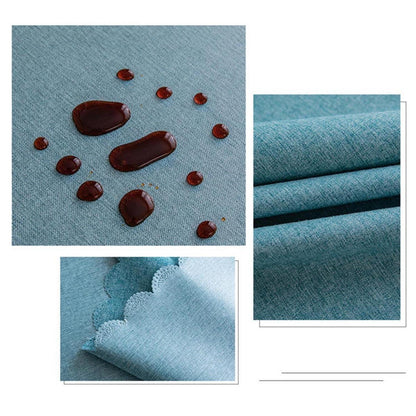 Runde Baumwoll-Leinen Tischdecke wasserabweisend, rot, 280 cm
