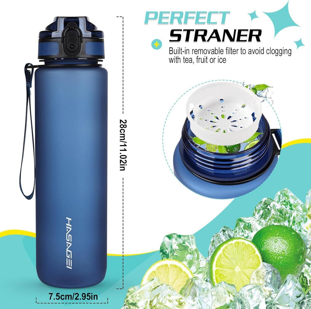 Sport Trinkflasche 1L BPA Frei Tritan Wasserflasche fitnessstudio