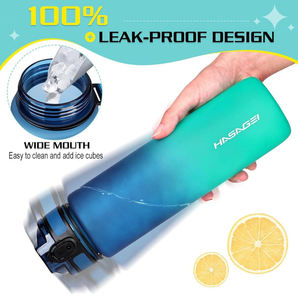 Sport Trinkflasche 1L BPA Frei Tritan Auslaufsicher mit Filter