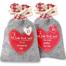 Adventskalender zum Selbst Befüllen Filzsäckchen Liebe Dich