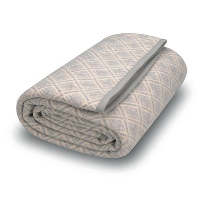 Merinowollendecke kariert grau – Kuscheldecke für Bett, Couch & Outdoor