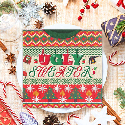 Weihnachten Servietten Ugly Sweater 40 Stück Rot 33x33cm