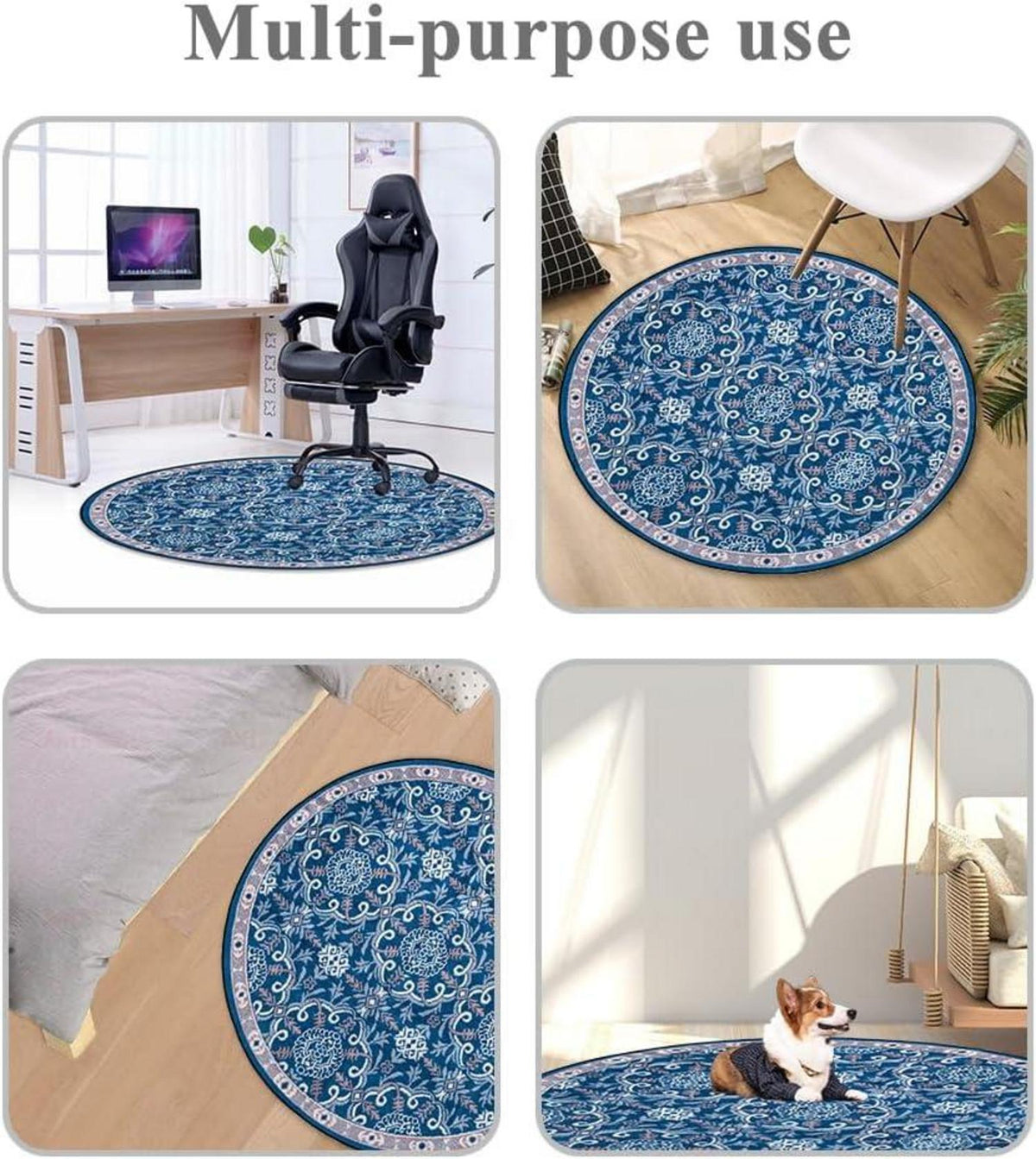 Bodenschutzmatte Gaming Bürostuhl Teppich rutschfest 120x120cm Tanzen