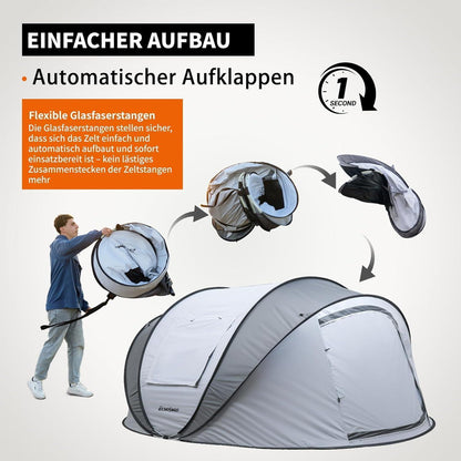Camping Zelt für 4–6 Personen | Pop up Zelt wasserdicht mit