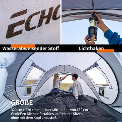 Camping Zelt für 4–6 Personen | Pop up Zelt wasserdicht mit
