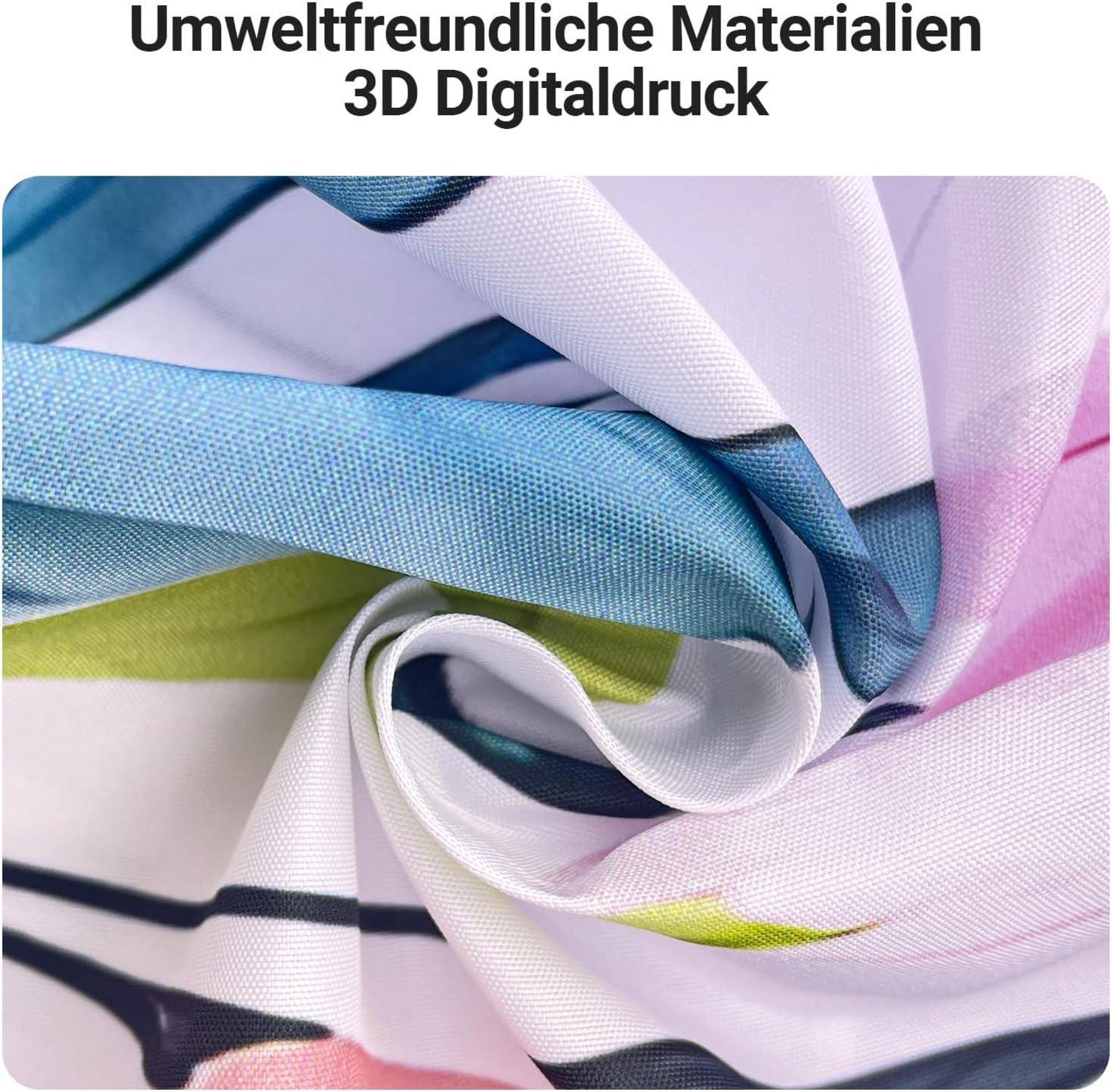 Duschvorhang Rote Blume Wasserabweisend 240x200cm Anti-Schimmel Textil